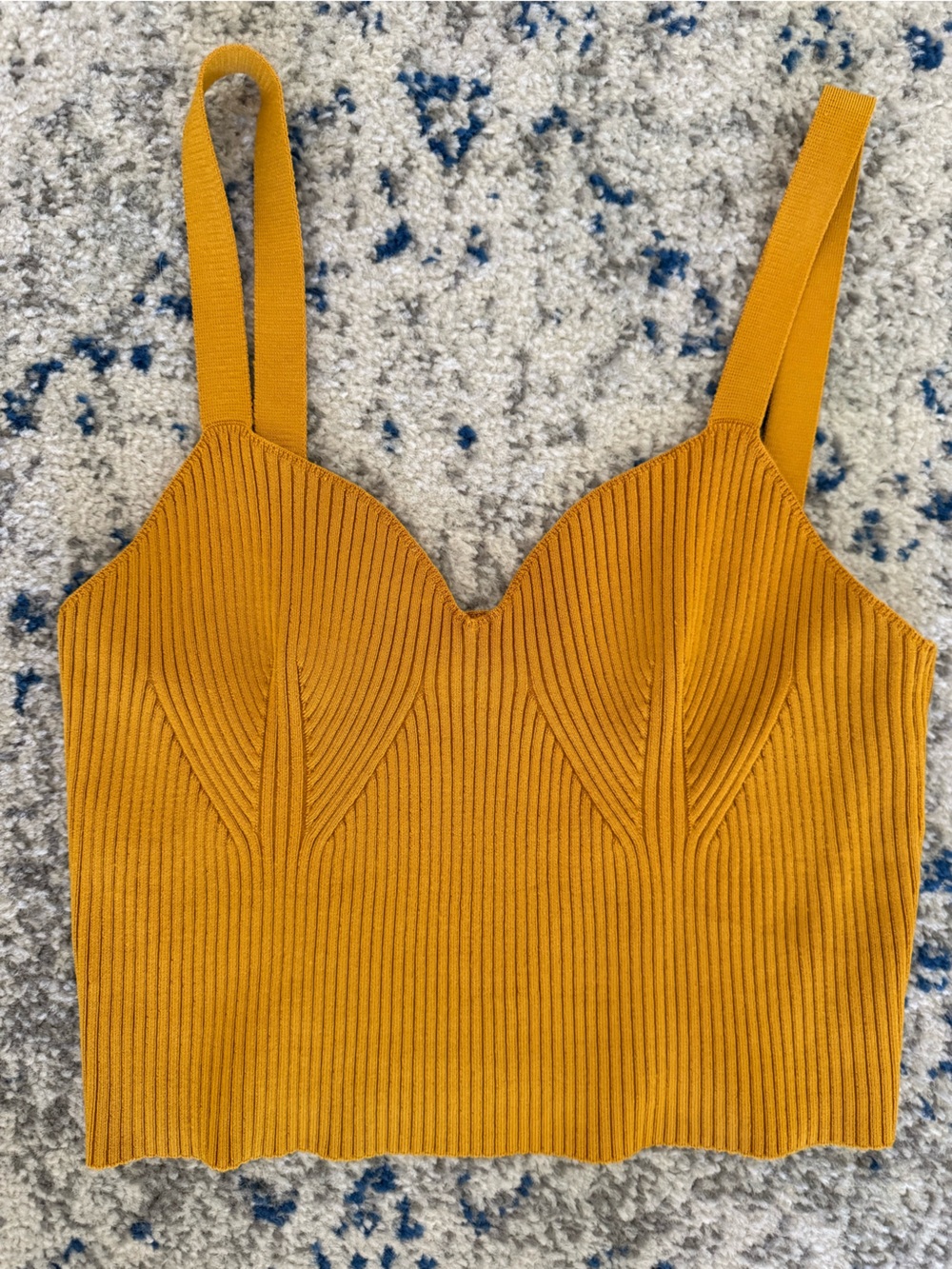 Vince Mustard Ribbed Knit Cami